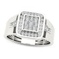 Men's 0.50 CT. T.W. Composite Natural Diamond Square Frame Signet Ring in Solid 14K White Gold