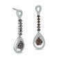 0.63 CT. T.W. Composite Enhanced Champagne and White Diamond Pear-Shaped Drop Earrings in 10K White Gold
