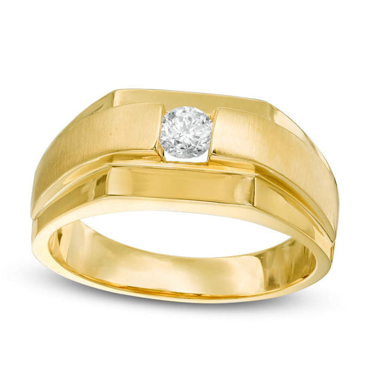 Men's 0.33 CT. Natural Clarity Enhanced Diamond Solitaire Ring in Solid 14K Gold