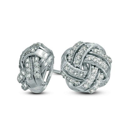 0.33 CT. T.W. Diamond Infinity Love Knot Stud Earrings in 10K White Gold