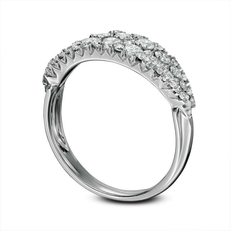 1.0 CT. T.W. Natural Diamond Anniversary Ring in Solid 14K White Gold