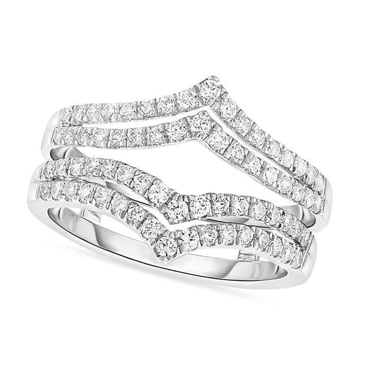 0.75 CT. T.W. Natural Diamond Split Chevron Arch Enhancer in Solid 14K White Gold