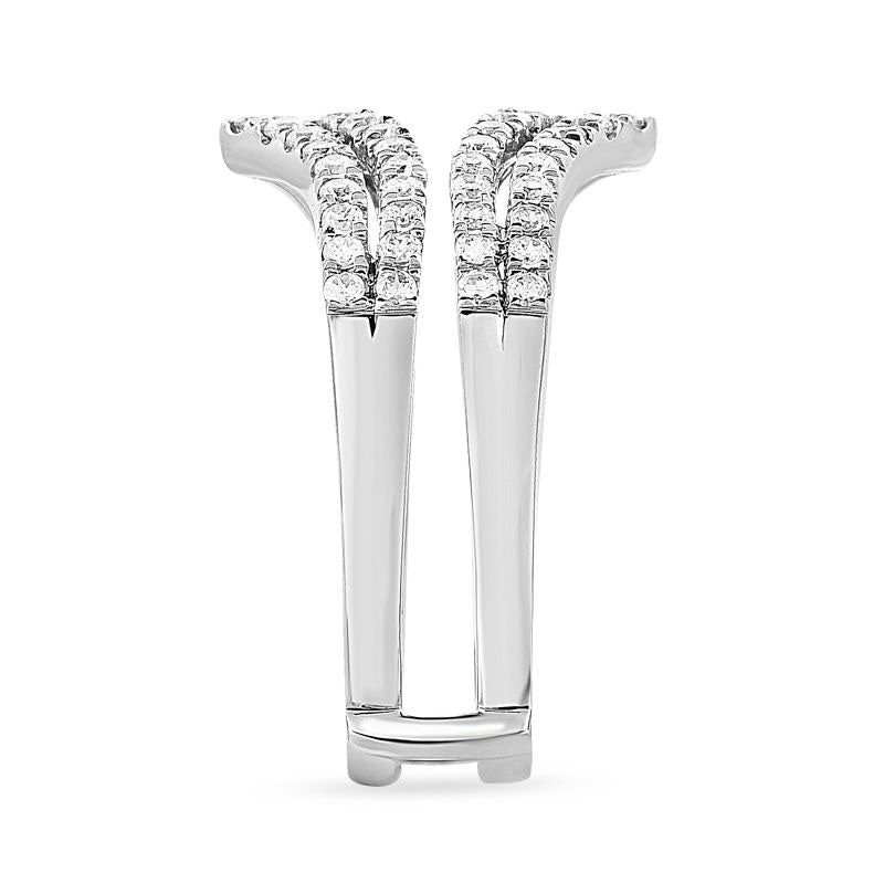0.75 CT. T.W. Natural Diamond Split Chevron Arch Enhancer in Solid 14K White Gold