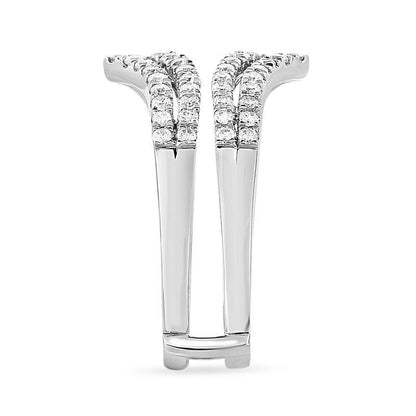0.75 CT. T.W. Natural Diamond Split Chevron Arch Enhancer in Solid 14K White Gold