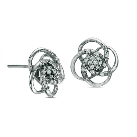 0.1 CT. T.W. Composite Diamond Orbit Stud Earrings in 10K White Gold