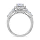 1.75 CT. T.W. Cushion-Cut Natural Diamond Frame Engagement Ring in Solid 14K White Gold
