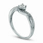 0.10 CT. T.W. Natural Diamond Twist Shank Promise Ring in Solid 10K White Gold