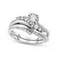 0.50 CT. T.W. Natural Diamond Contour Bypass Bridal Engagement Ring Set in Solid 14K White Gold