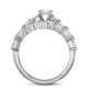 0.50 CT. T.W. Natural Diamond Contour Bypass Bridal Engagement Ring Set in Solid 14K White Gold