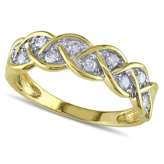 0.25 CT. T.W. Natural Diamond Loose Braid Anniversary Band in Solid 10K Yellow Gold
