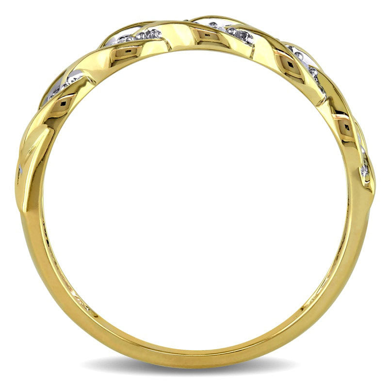 0.25 CT. T.W. Natural Diamond Loose Braid Anniversary Band in Solid 10K Yellow Gold