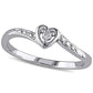 Natural Diamond Accent Heart Promise Ring in Sterling Silver
