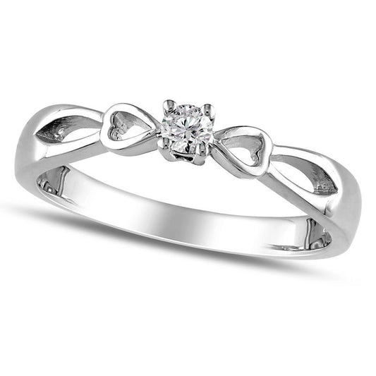 0.10 CT. Natural Diamond Solitaire Promise Ring in Sterling Silver
