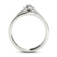 0.33 CT. T.W. Natural Diamond Cushion Frame Antique Vintage-Style Bridal Engagement Ring Set in Solid 14K White Gold