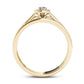 0.33 CT. T.W. Natural Diamond Cushion Frame Antique Vintage-Style Bridal Engagement Ring Set in Solid 14K Gold