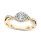 0.63 CT. T.W. Natural Diamond Frame Twist Bypass Engagement Ring in Solid 14K Gold