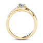 0.63 CT. T.W. Natural Diamond Frame Twist Bypass Engagement Ring in Solid 14K Gold