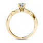 0.63 CT. T.W. Natural Diamond Leaf Antique Vintage-Style Engagement Ring in Solid 14K Gold