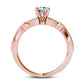 0.63 CT. T.W. Natural Diamond Leaf Antique Vintage-Style Engagement Ring in Solid 14K Rose Gold