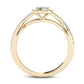 0.50 CT. T.W. Composite Natural Diamond Square Frame Twist Engagement Ring in Solid 14K Gold