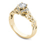0.50 CT. T.W. Natural Diamond Lattice Engagement Ring in Solid 14K Gold