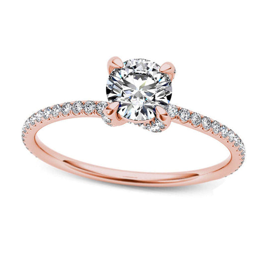 0.75 CT. T.W. Natural Diamond Engagement Ring in Solid 14K Rose Gold