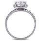 7.0mm Lab-Created White Sapphire and Diamond Accent Frame Ring in Solid 10K White Gold