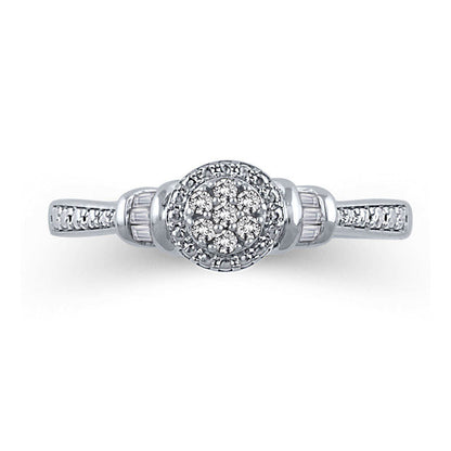 0.10 CT. T.W. Composite Natural Diamond Frame Promise Ring in Sterling Silver