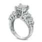 2.0 CT. T.W. Princess-Cut Composite Natural Diamond Chevron Shank Engagement Ring in Solid 14K White Gold