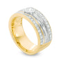 Men's 1.33 CT. T.W. Natural Diamond Wedding Band in Solid 14K Two-Tone Gold