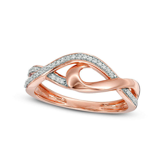 0.10 CT. T.W. Natural Diamond Split Twist Ring in Solid 10K Rose Gold