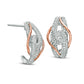 1 CT. T.W. Composite Diamond Bypass Drop Earrings in 14K Two-Tone Gold