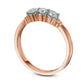 0.50 CT. T.W. Natural Diamond Three Stone Collar Engagement Ring in Solid 10K Rose Gold