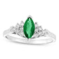 Marquise Emerald and 0.20 CT. T.W. Natural Diamond Composite Ring in Solid 14K White Gold