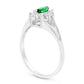 Marquise Emerald and 0.17 CT. T.W. Natural Diamond Frame Split Shank Ring in Solid 14K White Gold
