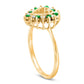 Emerald and 0.17 CT. T.W. Natural Diamond Heart Outline Ring in Solid 14K Gold