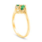 Marquise Emerald and Natural Diamond Accent Bypass Ring in Solid 14K Gold