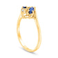 Marquise Blue Sapphire and Natural Diamond Accent Bypass Ring in Solid 14K Gold