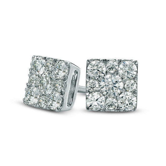 0.5 CT. T.W. Composite Diamond Square Stud Earrings in 10K White Gold