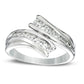 0.50 CT. T.W. Natural Diamond Bypass Contour Wedding Band in Solid 14K White Gold