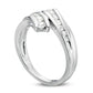0.50 CT. T.W. Natural Diamond Bypass Contour Wedding Band in Solid 14K White Gold