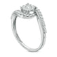 0.50 CT. T.W. Composite Natural Diamond Swirl Bypass Antique Vintage-Style Engagement Ring in Solid 14K White Gold