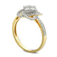 0.50 CT. T.W. Quad Natural Diamond Orbit Frame Engagement Ring in Solid 10K Yellow Gold