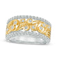 0.50 CT. T.W. Natural Diamond Filigree Antique Vintage-Style Band in Solid 10K Two-Tone Gold