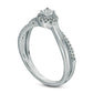 0.17 CT. T.W. Composite Natural Diamond Crossover Promise Ring in Sterling Silver