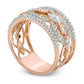 0.75 CT. T.W. Natural Diamond Art Deco-Inspired Band in Solid 10K Rose Gold