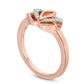 Natural Diamond Accent Lotus Flower Ring in Solid 10K Rose Gold