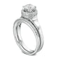 1.0 CT. T.W. Natural Diamond Frame Bridal Engagement Ring Set in Solid 14K White Gold
