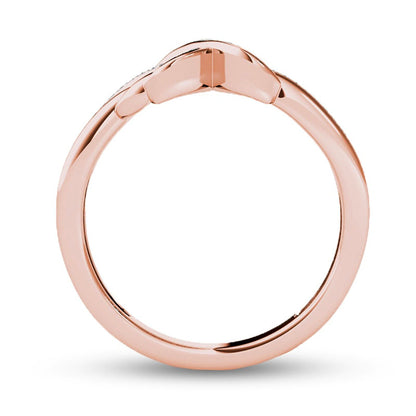 0.07 CT. T.W. Natural Diamond X Ring in Solid 10K Rose Gold