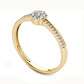 0.20 CT. T.W. Natural Diamond Flower Promise Ring in Solid 10K Yellow Gold